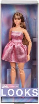 Кукла Barbie Looks # 24 - кафява коса и блестяща розова рокля