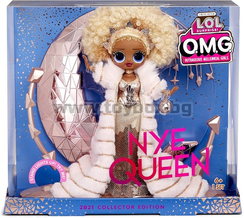 LOL Surprise - Holiday OMG 2021 Collector NYE Queen Fashion Doll with Gold Fashions and Accessories