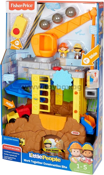 Игрален комплект Fisher-Price Little People,Строителна площадка