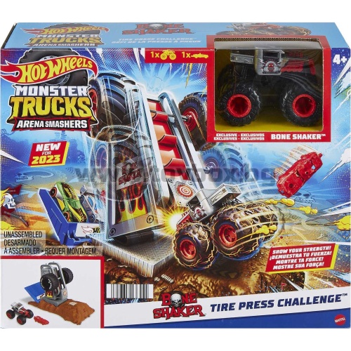 Комплект Hot Wheels - Monster Trucks Arena Smashers Bone Shaker Tyre Press Challenge
