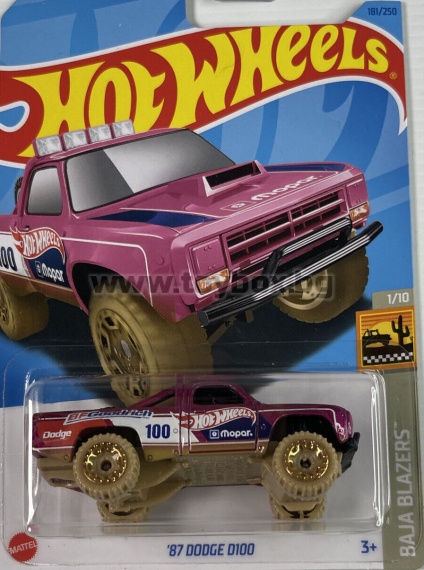 Метална количка Hot Wheels , '87 Dodge D100