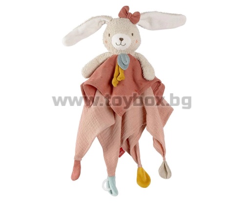 babyFEHN - Мека кърпа за гушкане Зайче FehnNATUR, 37 см