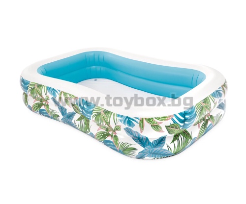 INTEX - Детски надуваем басейн Family Tropical, 229 x 152 x 48 см