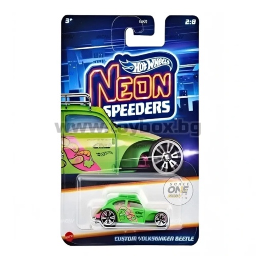 Метална количка Hot Wheels Neon Speeders, Custom Volkswagen Beetle