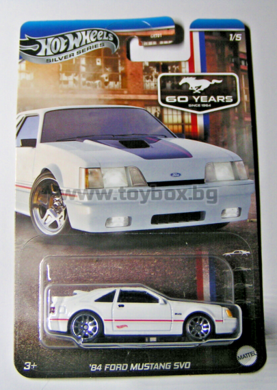 Метална количка Hot Wheels Silver Series , '84 Ford Mustang SVO