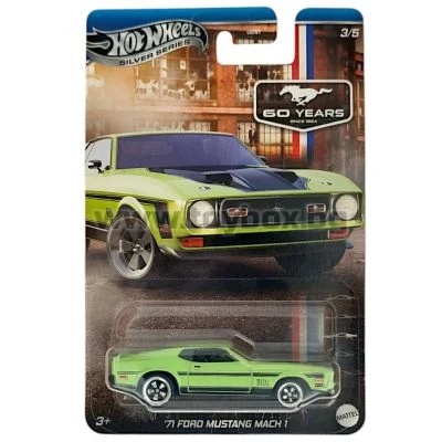 Метална количка Hot Wheels Silver Series , '71 Ford Mustang Mach 1