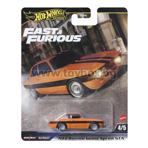 Метална количка Hot Wheels Premium  Fast & Furious , Alfa Romeo Giulia Sprint GTA