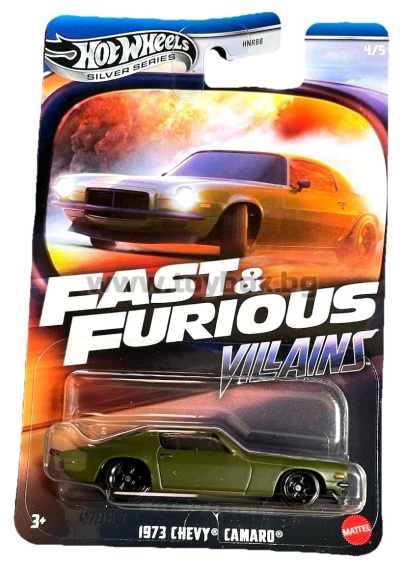 Метална количка Hot Wheels - Fast & Furious, Villains 1973 Chevy Camaro