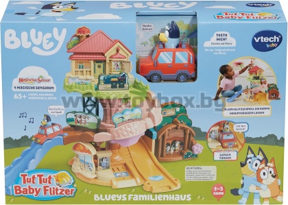 Игрален комплект Блуи - писта с автомобила на татко 