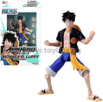 BANDAI - Аниме герой - One Piece - фигурка Монки Д. Луфи 17 см (версия на Дрес Роза)