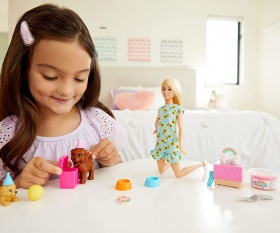 Barbie GXV75 - Puppy Party Doll and Playset