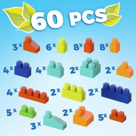 Комплект 60 части Mega Bloks, еко опаковка