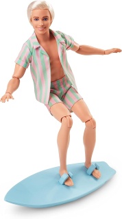 Кукла Barbie The Movie - модна кукла Ken с плажно облекло на розово и зелено райе
