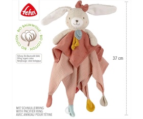 babyFEHN - Мека кърпа за гушкане Зайче FehnNATUR, 37 см