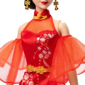 Кукла Barbie  лунна нова година в рокля Qipao с щампа на цветя