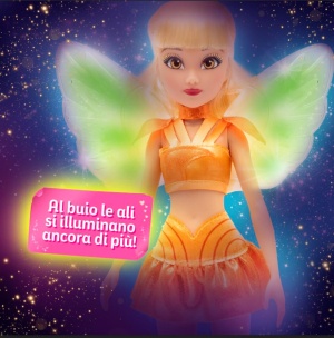 Кукла Winx Fairy със светещи крила - Стела с блестящ костюм 
